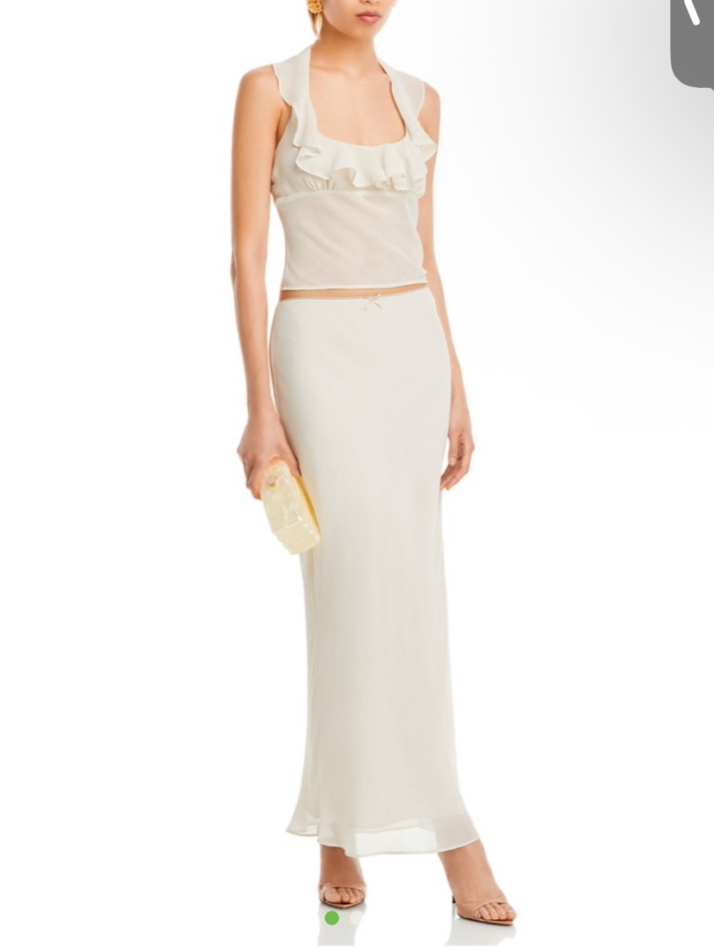 Cream Maxi Skirt - Sleek High-Rise Silhouette